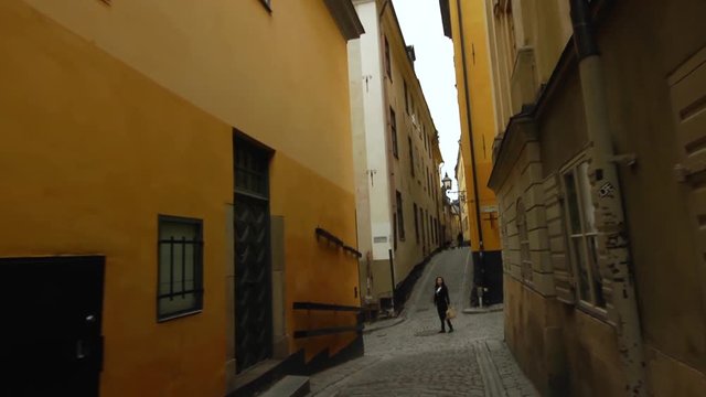 Walking Through Stockholm's Scenic Old Town With A Steadicam