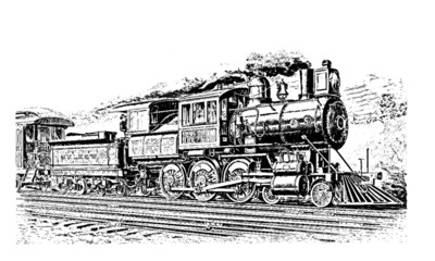 Vintage Steam Train Illustration