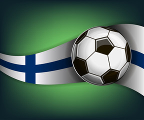 Naklejka premium Illustration with soccet ball and flag of Finland