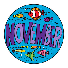Color example.  November Coloring Pages for Kids