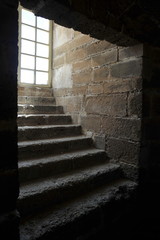  Window in the old cathedral of the Holy Cross in Cadiz.