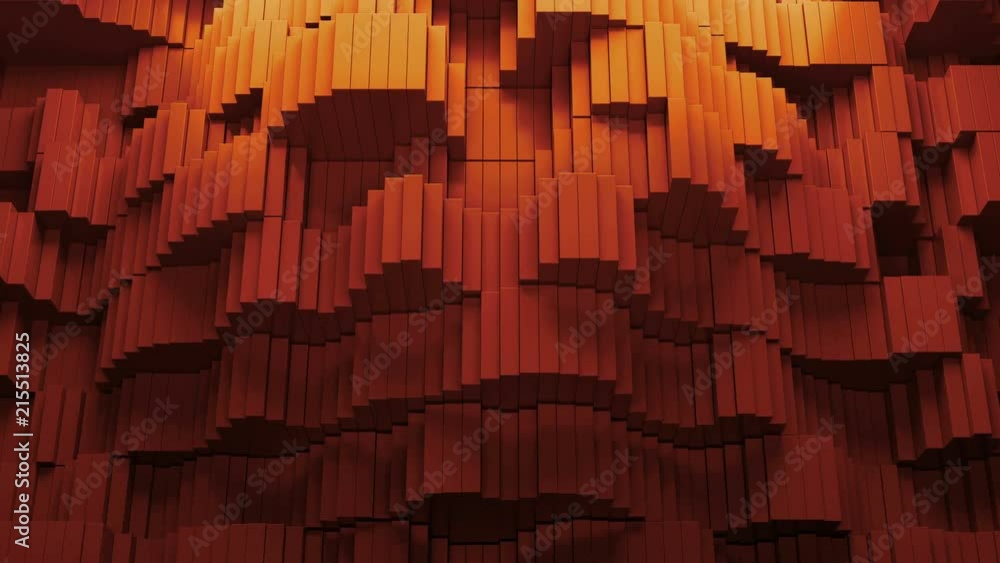 Poster 3d render abstract background with waves made of a lot of rectangle geometry primitive forms that go