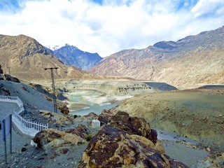 meeting point of the 3 highest mountain ranges Karakoram, Hindukush, and Himalayas