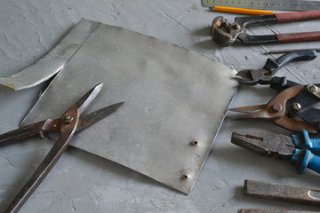 Tools for manual metal working. - obrazy, fototapety, plakaty