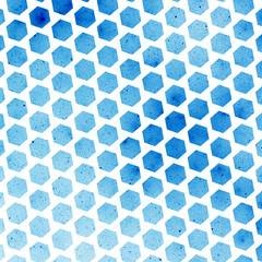 Abstract spotted hexagonal texture with blue particles. Fantasy fractal design. Digital art. 3D rendering.