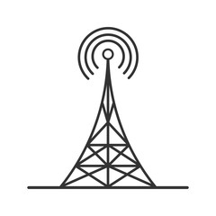 Fototapeta na wymiar Radio tower linear icon