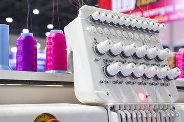 Industrial embroidery machine.