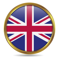 United Kingdom Flag with Gold Frame