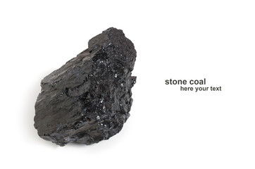 Hard coal on white background.Fuel and energy.