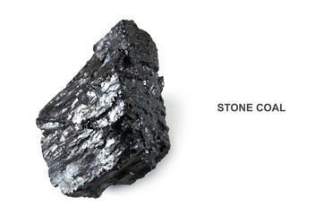 Hard coal on white background.Fuel and energy.
