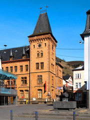Obraz premium Zell an der Mosel,Schwarze-Katz-Brunnen 