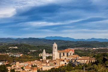 Foto op Canvas Catalonia Landscape With Old Town In Girona City © Artur Bogacki