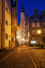 Old Town of Gdansk at Night