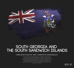 South Georgia and the South Sandwich Islands Flag Made of Glitter Sparkle Brush Paint Vector
