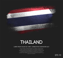 Thailand Flag Made of Glitter Sparkle Brush Paint Vector © natanaelginting