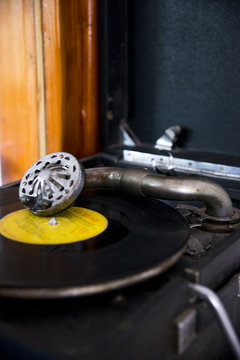 Closeup of an old gramophone