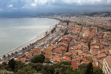 Francia,Nizza,veduta della città e il mare.