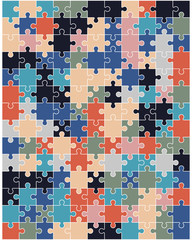 Separate pieces of colorful puzzle, vector illustration