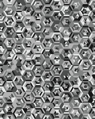 Honeycomb seamless pattern, polygonal mosaic abstract geometry background. Used for creative design templates