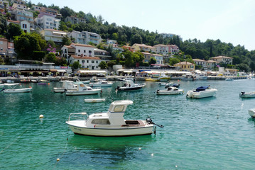 Fototapeta na wymiar Boote im Hafen von Rabac, Kroatien, Istrien