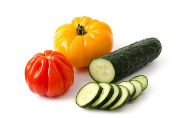 Gurke und Tomaten