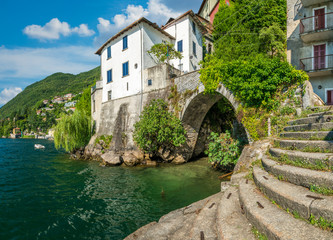 Fototapeta na wymiar Scenic sight in Nesso, on the Como Lake, Lombardy, Italy.