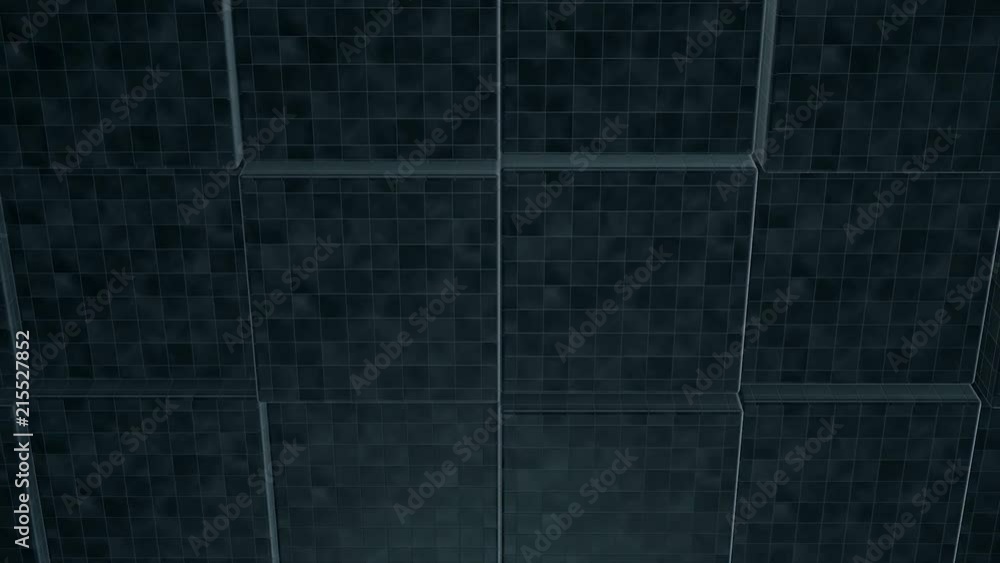 Poster a close-up of a decorative dynamic wall made of rectangular stone blocks. abstract animation of the 