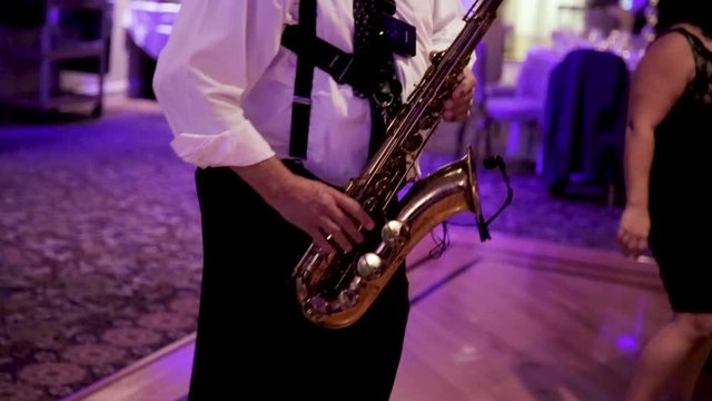 Saxophone player at a wedding
