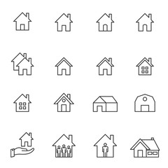 house line icon set vector illustration