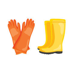 vector safety boots and glove