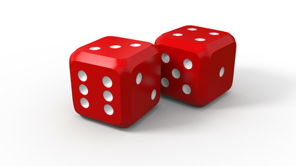 3d isolated game dices