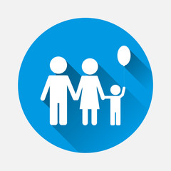  Family vector icon. Symbol of family, joint recreation with a flat shadow. Layers grouped for easy editing illustration. For your design.