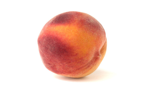 Fresh peach on white background for design