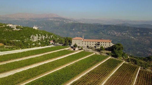 Drone over monastery in Batroun, Lebanon