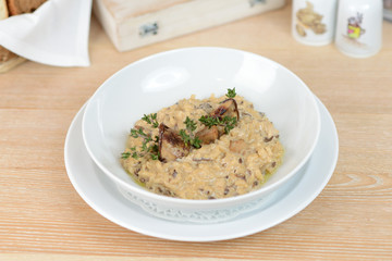 risotto with mushrooms and herbs