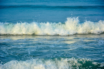 Waves on the sea in the early morning