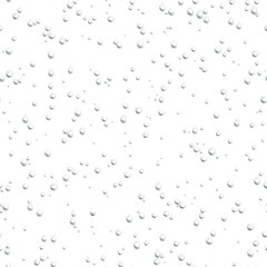 Fototapeta na wymiar Water drops seamless pattern isolated on white background. Rain drops. Realistic bubbles on white background. Vector illustration