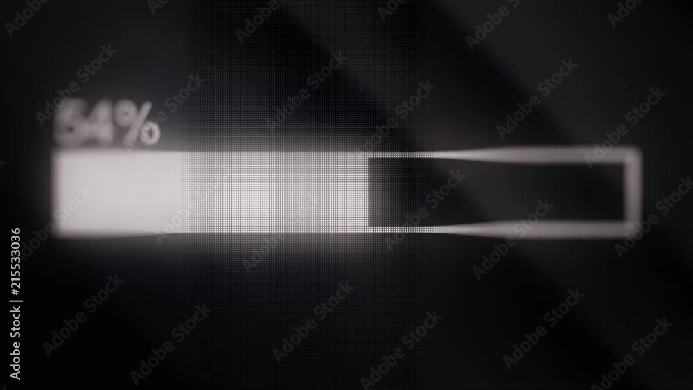 Poster loading bar animation on black and white screen. the concept of computer technology
