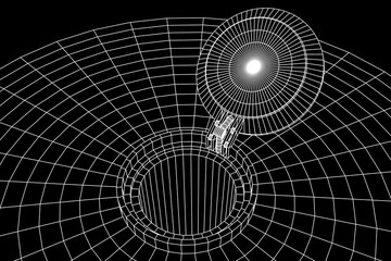 Cover rocket silo intercontinental ballistic missile. Wireframe low poly mesh vector illustration © newb1