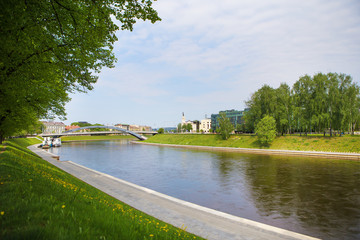 Fototapeta na wymiar Vilnius - Lithuania, beautiful view of the river.