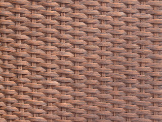 Sample of brown ribbon rattan weave