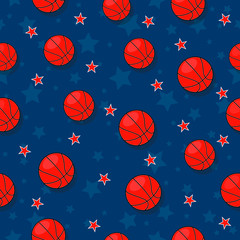 The seamless pattern on the basketball theme.