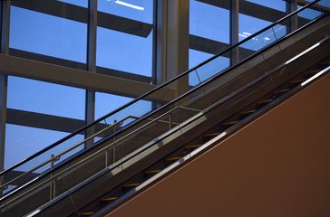 Escalator and windows