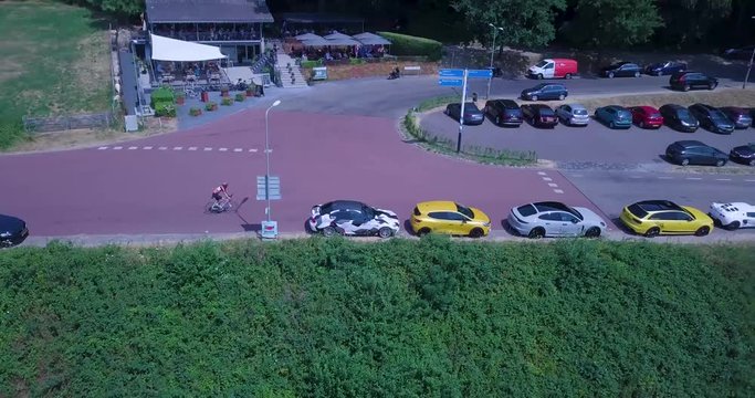 Cyclist on the Road drone