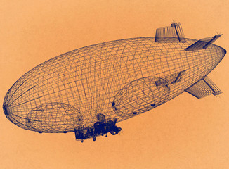 Airship Design - Retro Architect Blueprint © Marko