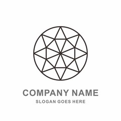 Geometric Circle Stars Pattern Flowers Morocco Interior Motif Decoration Business Company Stock Vector Logo Design Template