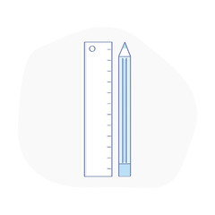 Drawing tools - ruler and pencil. Instruments for design, designing, engineering, planning, projection, graphics, drafting