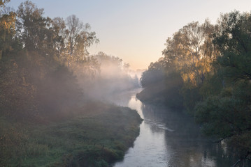 Fototapeta na wymiar Morning summer river