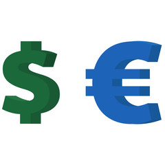 Dollar and euro icon