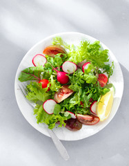 Plate fresh salad Healthy food clean eating top view